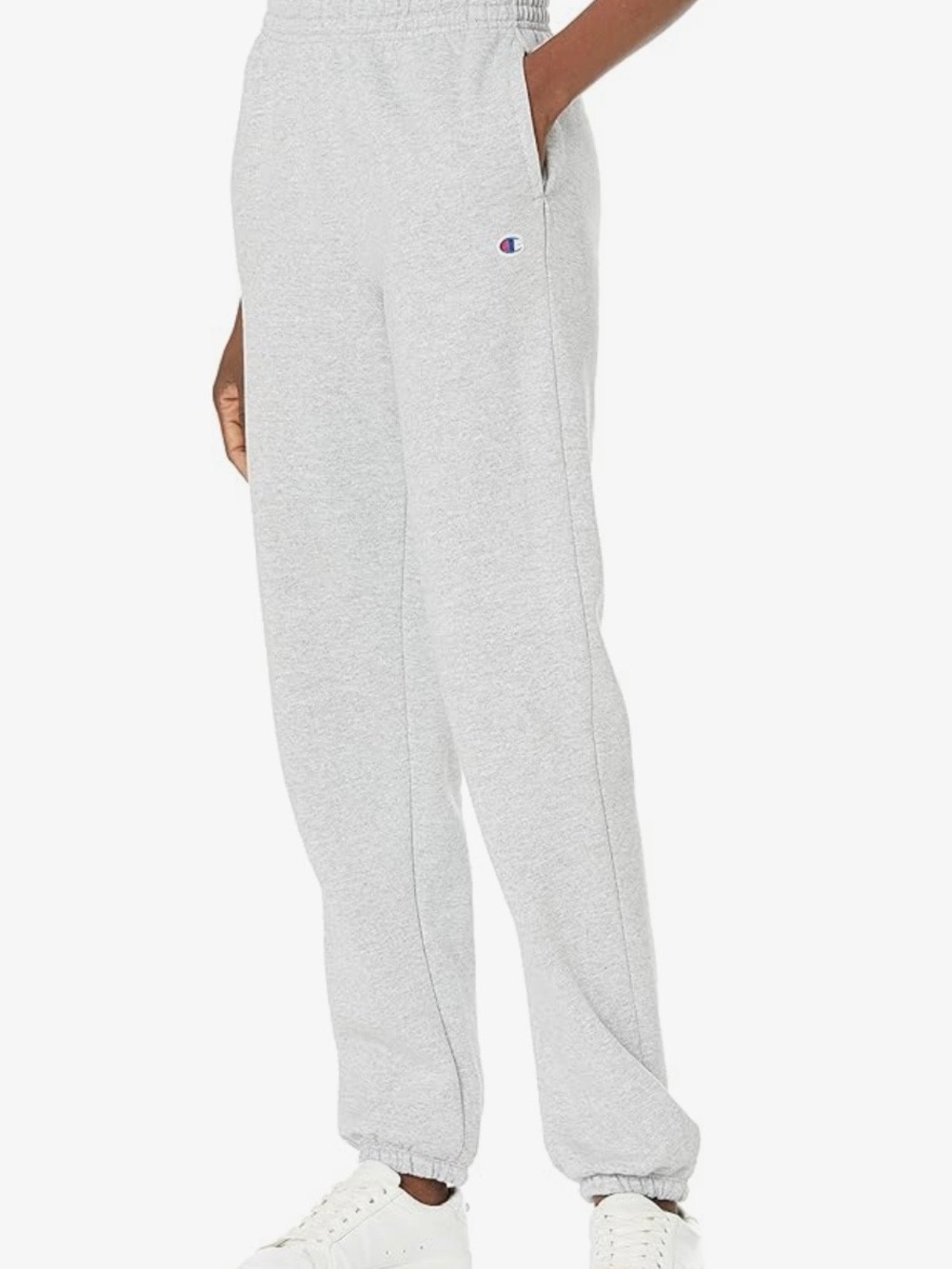 Champion Light Heather Gray Logo Sweatpants